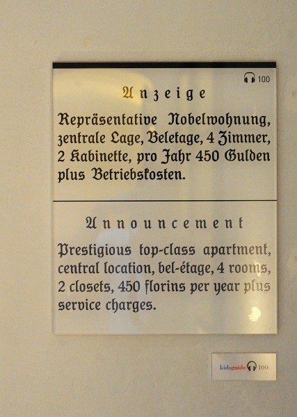 Wien-163.JPG - In den 1780er Jahren sahen Wohnungsanzeigen so aus. Diese hat Mozart wohl angesprochen.